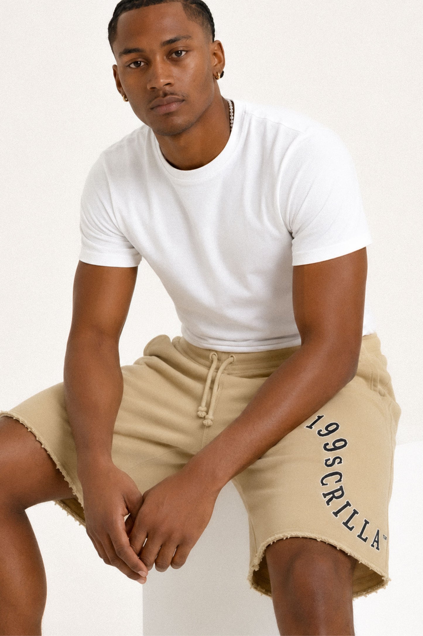 199Scrilla Arc Fleece Shorts (Sand)