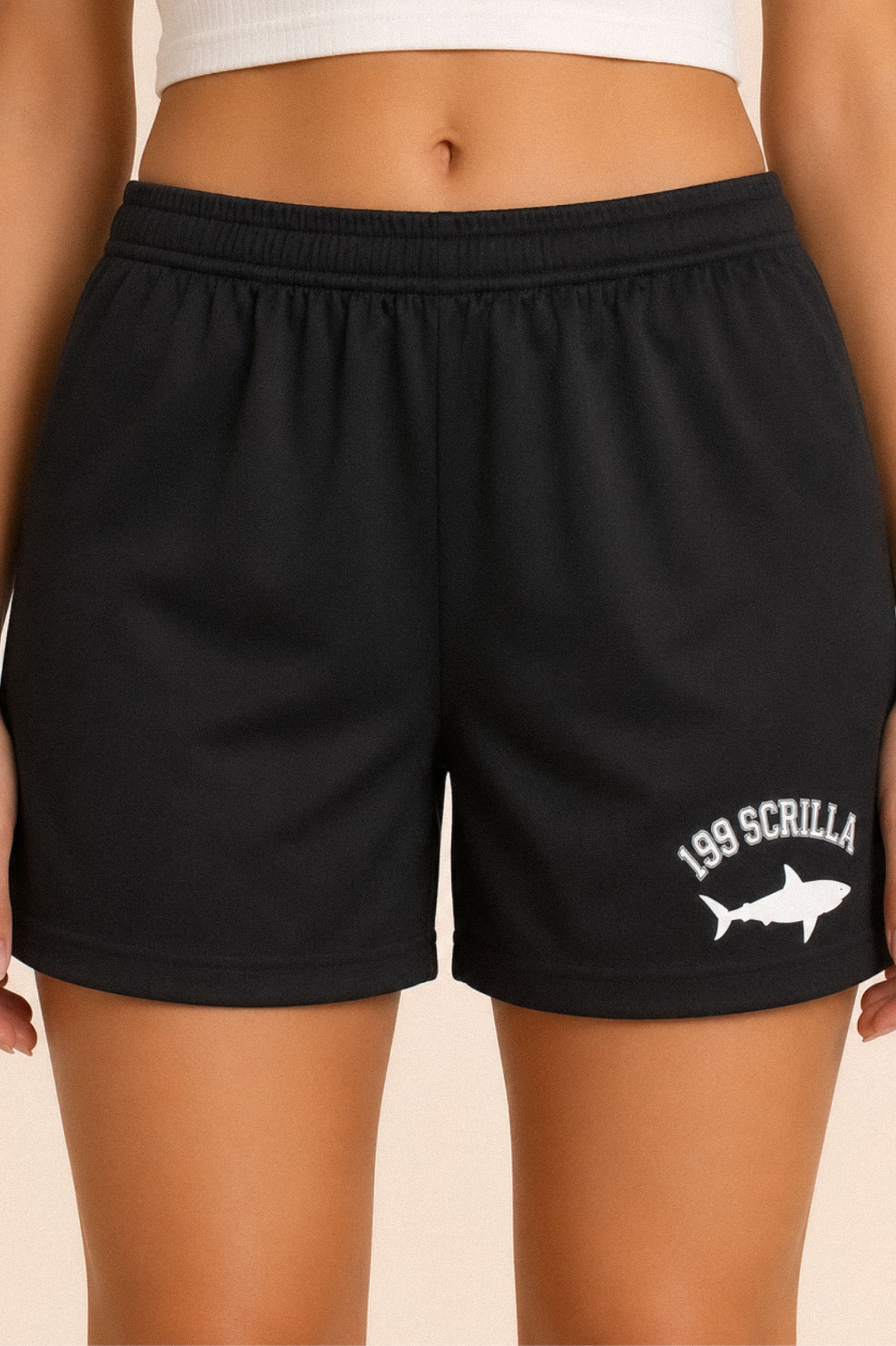 199 Scrilla Shark Mesh Shorts (Black)