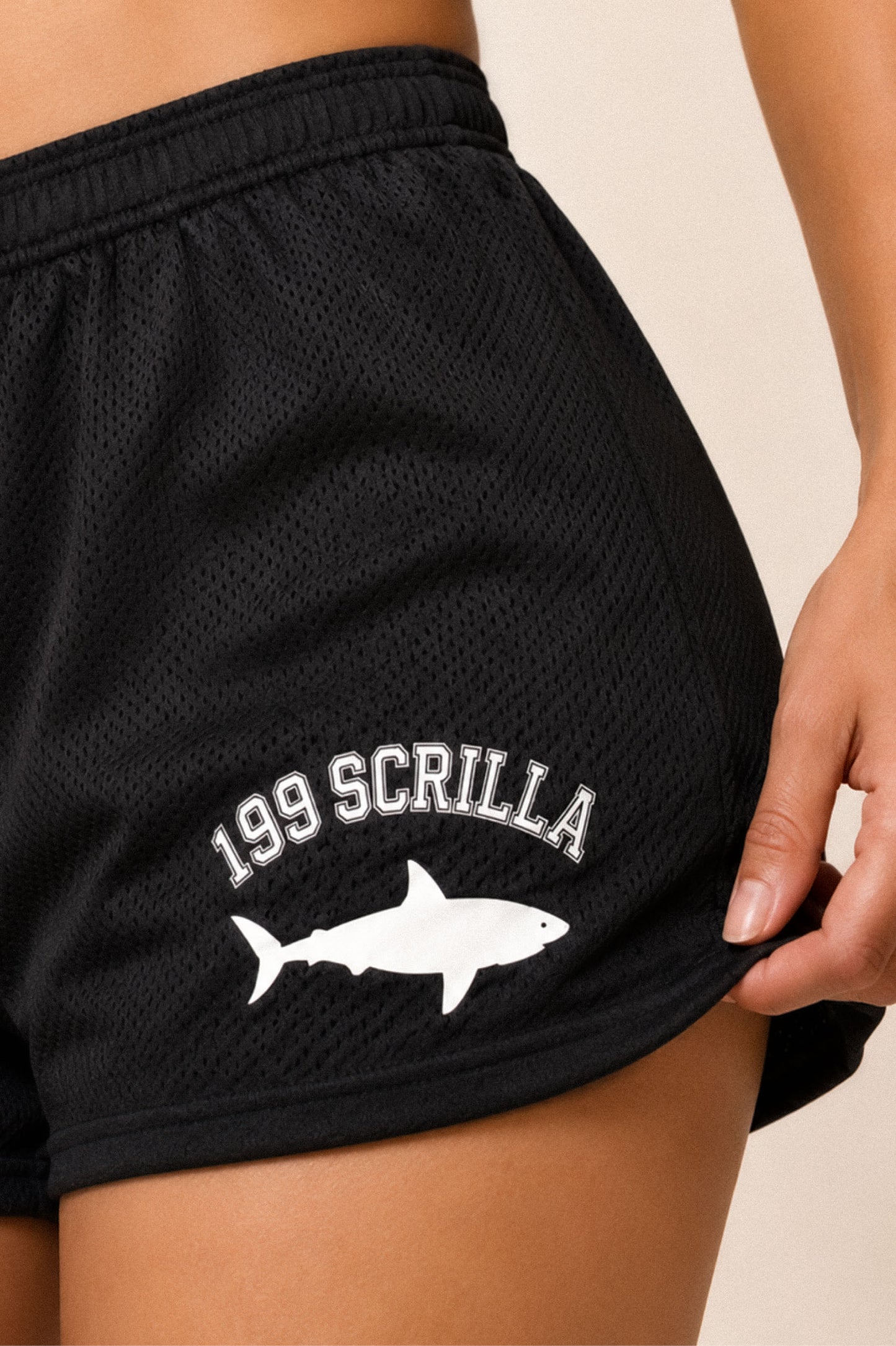 199 Scrilla Shark Mesh Shorts (Black)