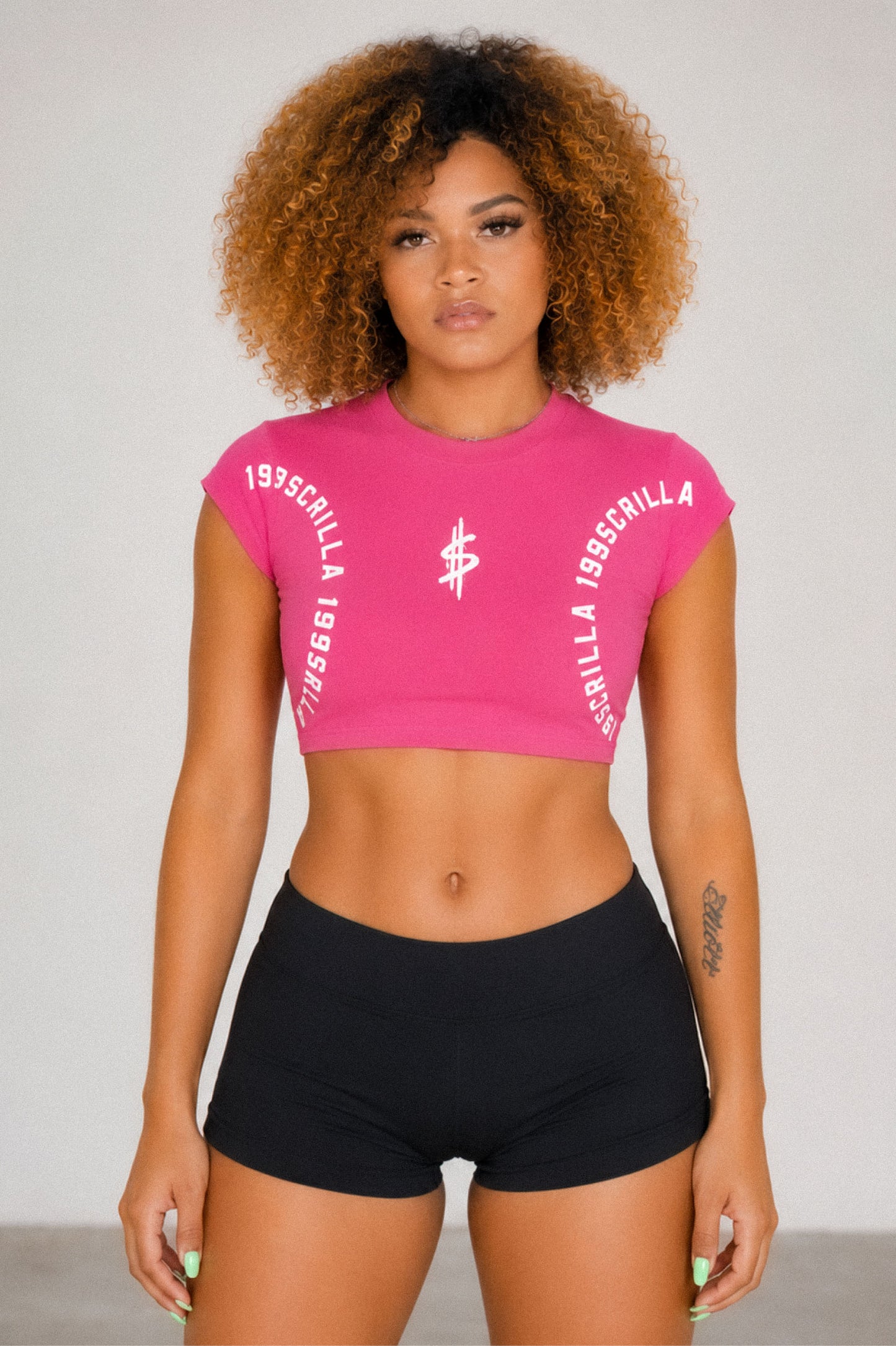 199Scrilla Arc Crop Top (Pink)