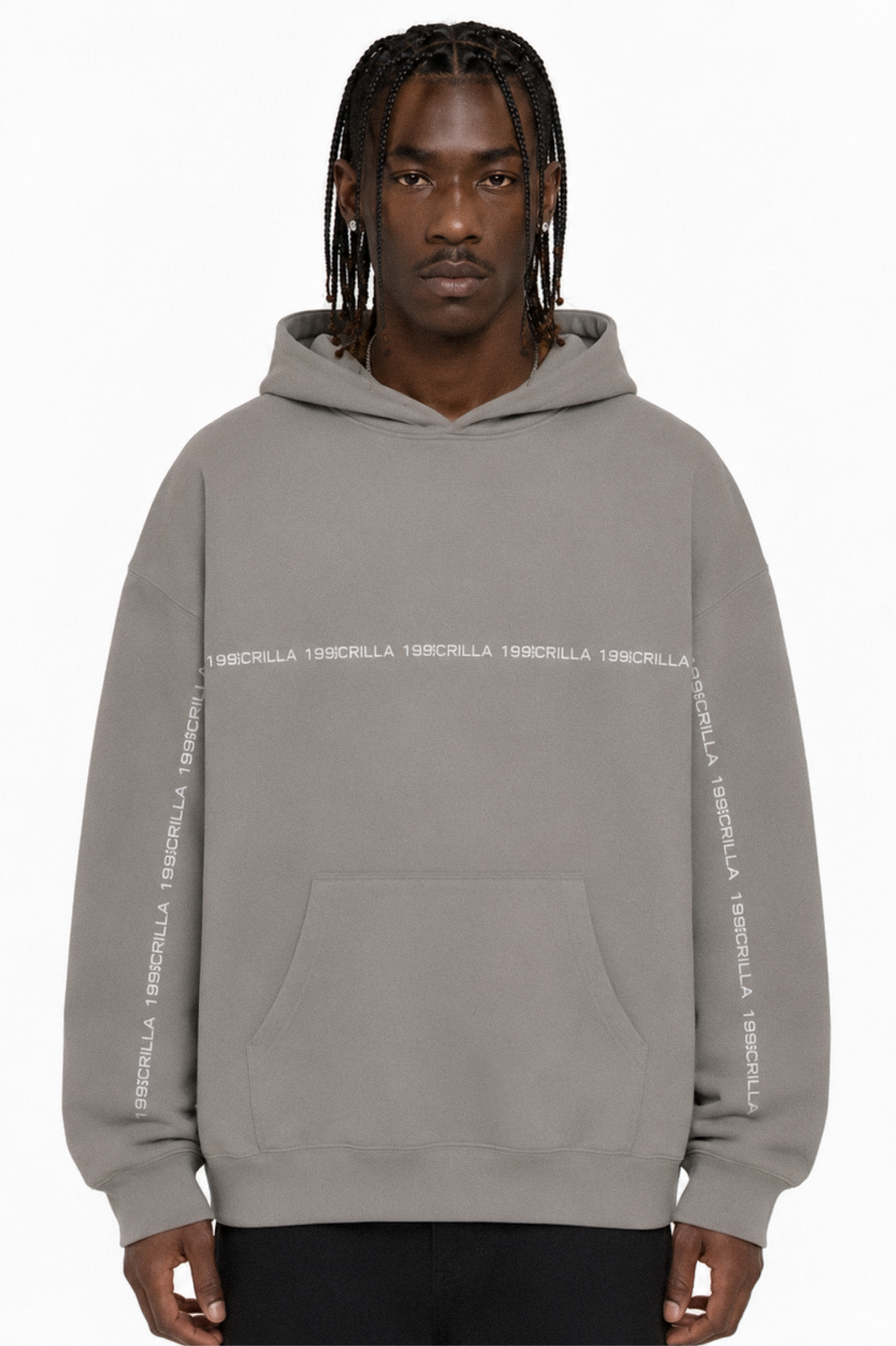 199Scrilla Tape Set (Grey Hoodie / Stone Sweatpants)