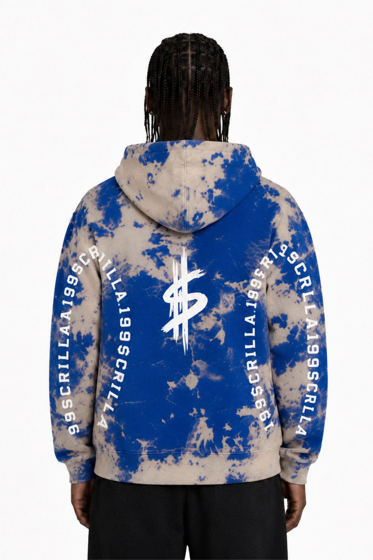 199$crilla Splatter Hoodie (Blue/Sand)