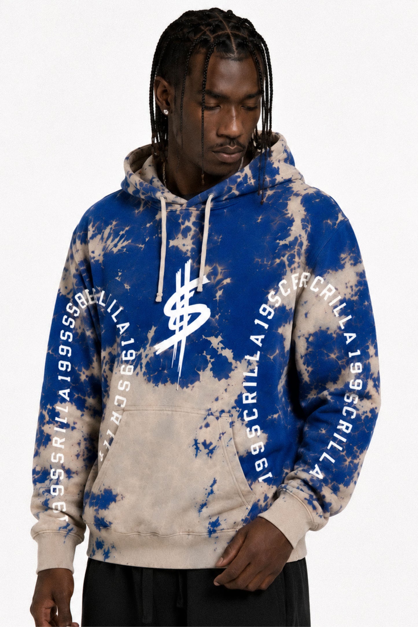 199$crilla Splatter Hoodie (Blue/Sand)