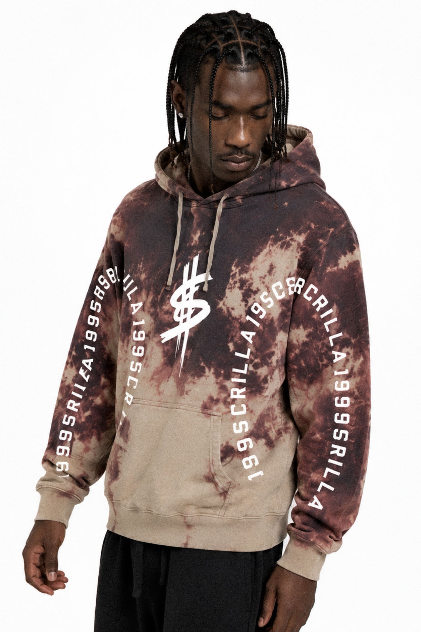 199$crilla Splatter Hoodie (Brown/Sand)
